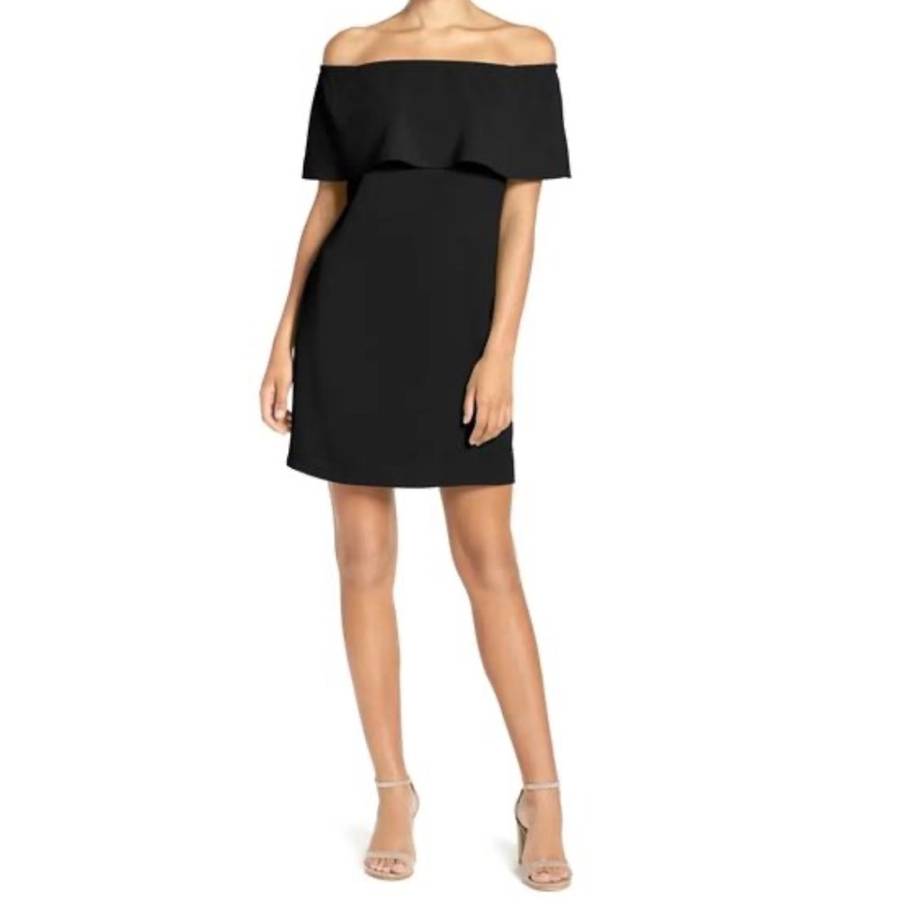 Charles Henry Off the Shoulder Dress - Black - M